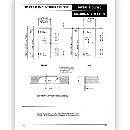 DW350K-DW450K Machining Details